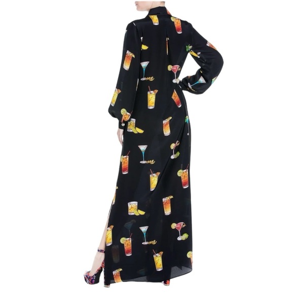 PARTY GIRL MAXI DRESS - CHEERS! Cocktails black size small 70’s chic jewels - Picture 3 of 14